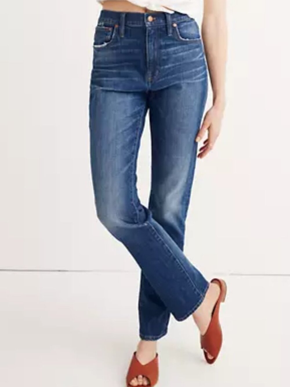 ACNE MID RISE SLIM STRAIGHT LEG JEANS STRETCH DENIM MARINE BLUE WASH  sz 30 x 32